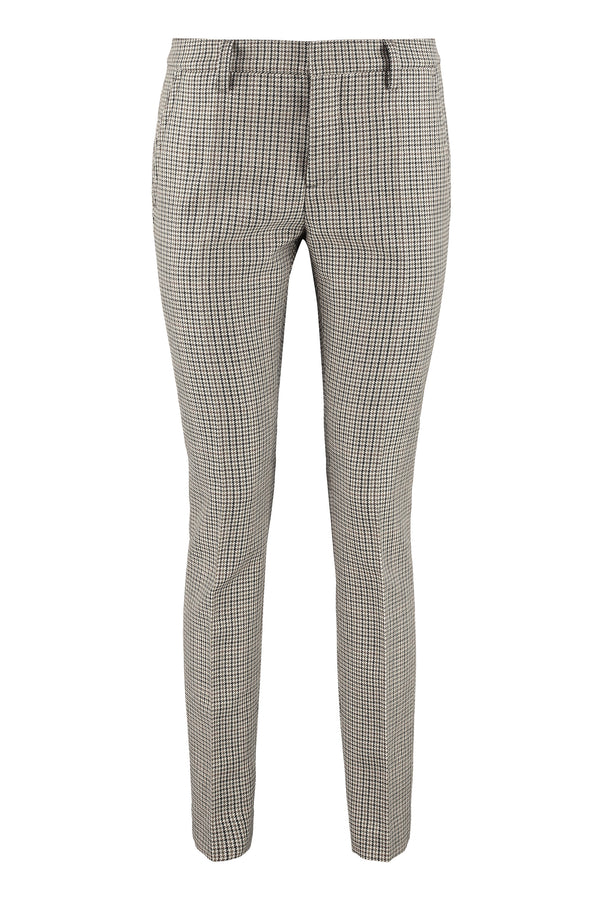 Prince of Wales checked virgin wool trousers-0